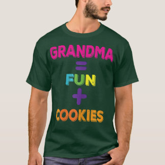 Camiseta Vovó é igual a diversão e biscoitos