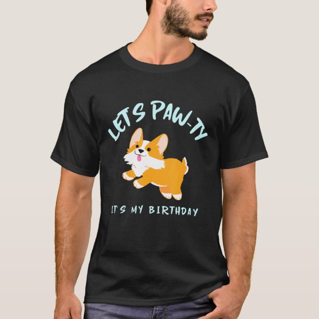 Camiseta Vovó É Meu Aniversário Feliz Cachorro de Corgi (Frente)