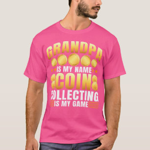 Camiseta Vovô é meu nome Coleta de moedas é meu jogo Numi