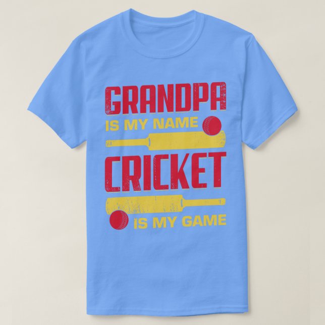Camiseta Vovô É Meu Nome Cricket É Meu Jogo (Frente do Design)