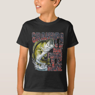 Camiseta Vovô É Meu Nome Pesca É Meu Pescaria De Jogo