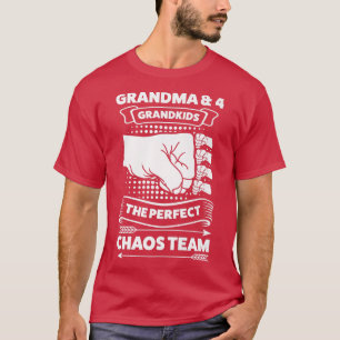 Camiseta vovó e quatro netos da equipe perfeita do caos