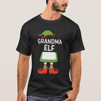 Camiseta Vovó Elf Fofo de Natal da Família Correspondente