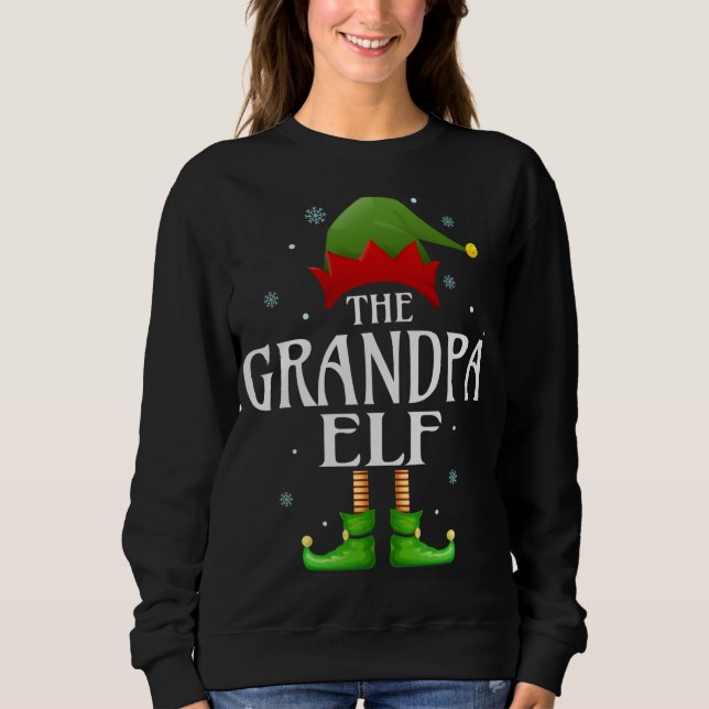 Camiseta Vovô Elf Xmas de Natal de Família Vindas Vovô (Frente)