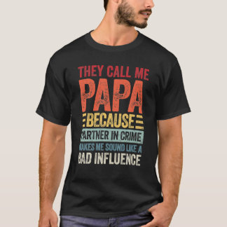Camiseta Vovô Engraçado Oferece Parceiro Papá Em Crime