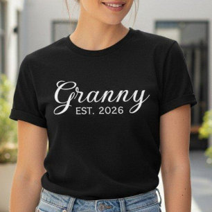 Camiseta Vovó Est 2026 Anúncio de Gravidez Nova Avó