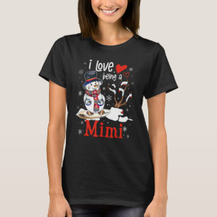 Camiseta Vovó, Eu Adoro Ser Um Natal Da Família Mimi Snowma