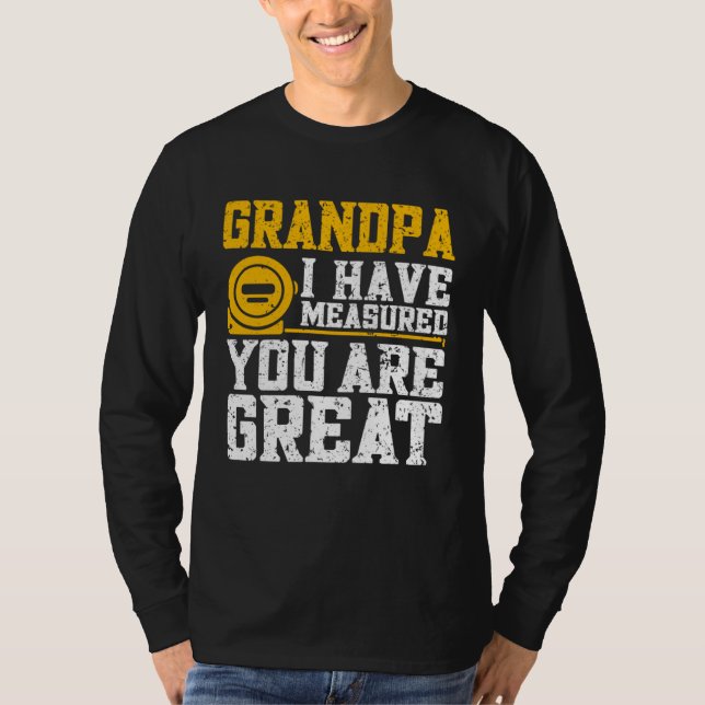 Camiseta Vovô eu medi você é ótimo   Vovô (Frente)