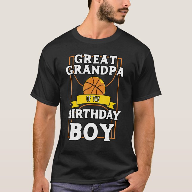 Camiseta Vovô excelente Da Bd De Basquete De Aniversário (Frente)