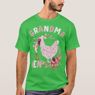 Camiseta Vovó Floral Hen Funny Nana Chicken Farmer & Lov