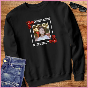 Camiseta Vovó Floral Vermelho 1 Foto Simples Dito Fofo