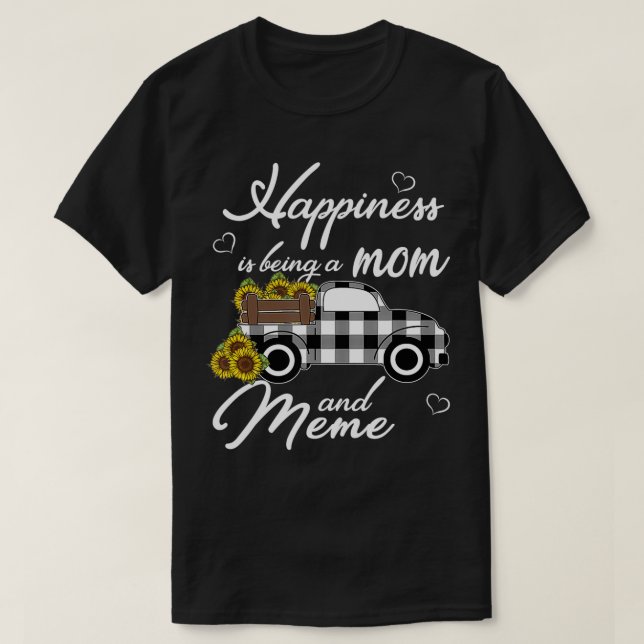 Camiseta Vovó girassol A felicidade é ser mãe e eu (Frente do Design)