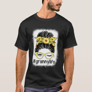 Camiseta Vovó Girassol Vida Coque Desarrumado Descolora Dia