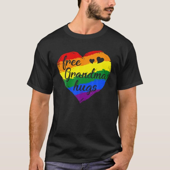Camiseta Vovó grátis abraça filhos da vovó LGBT grátis (Frente)