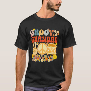 Camiseta Vovô Groovy Retro Festa de Bebê Família Combinando