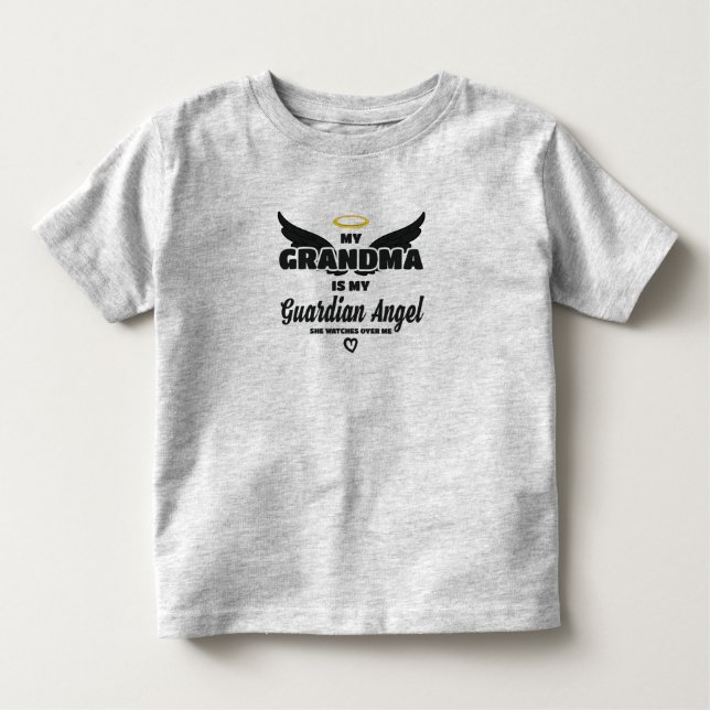 Camiseta Vovó Guardian Angel cuida de mim na memória (Frente)