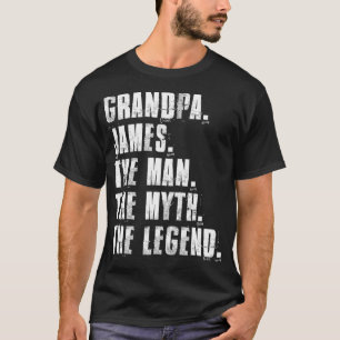 Camiseta Vovô James O Homem O Mito A Lenda Orgulhosa Fa