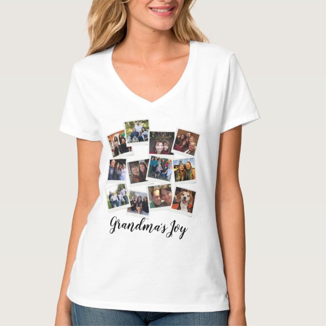 Camiseta Vovó: Joy Photo Frame Collage Modern Trendy (Frente)