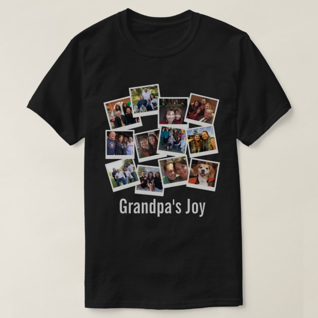 Camiseta Vovô: Joy Photo Frame Collage Modern Trendy (Frente do Design)