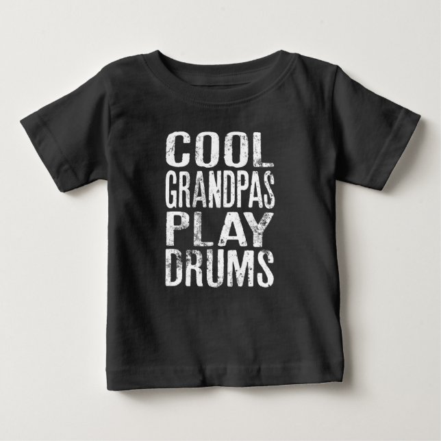 Camiseta Vovô legal Joga Tambores Engraçados Por Drummer (Frente)