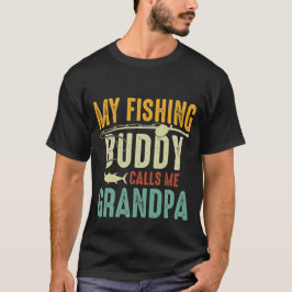 Camiseta Vovô legal pescando arte de amiguinho