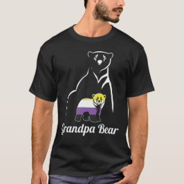 Camiseta Vovô LGBT Não Binário Urso Por Orgulho Não Binário