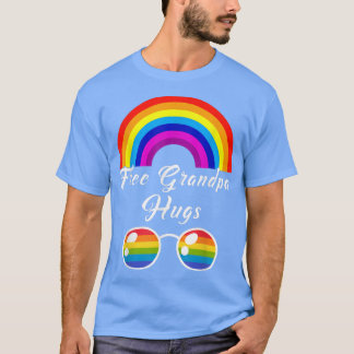 Camiseta Vovô Livre Abraça Óculos LGBT Arco-Íris Gay Prid