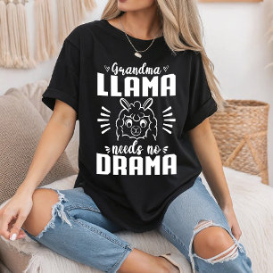 Camiseta Vovó Llama Não Precisa de Drama Aniversário de Lla
