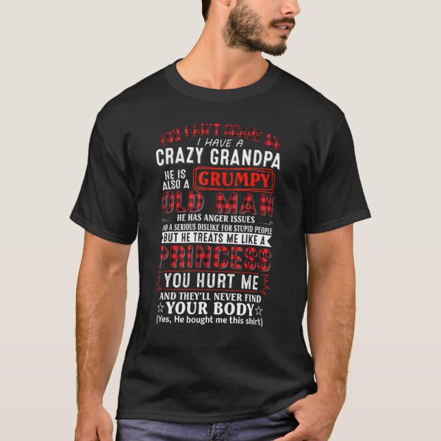 Camiseta Vovô Louco Grumpy Old Man Princess (Frente)