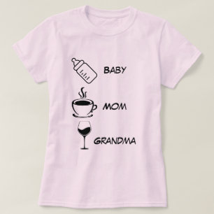 Camiseta Vovó Mãe Bebê Personalizar Nome Bebe Engraçado