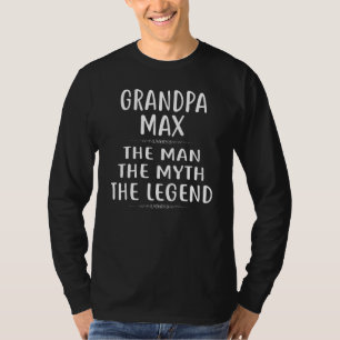 Camiseta Vovô Max O Homem O Mito O Design Da Lenda
