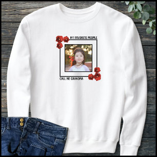 Camiseta Vovó Melhor com 1 Foto Floral Vermelha Dito Fofo