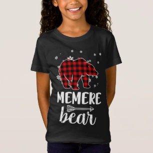 Camiseta Vovó Memere Bear Natal Pajama Red Xadrez Buf
