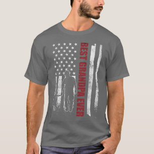 Camiseta Vovô Mens Avô e neta US Flag Avô
