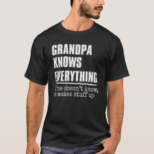 Camiseta Vovô Mens sabe tudo sobre o 60º Dia de os pais