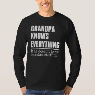 Camiseta Vovô Mens sabe tudo sobre o 60º Dia de os pais