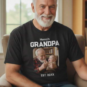 Camiseta Vovô Moderno Fundado Est. Nome Ano Foto 