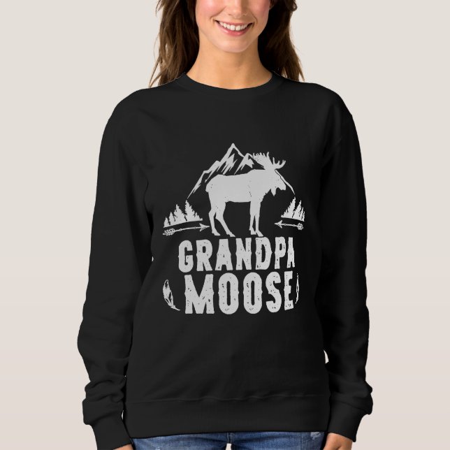 Camiseta Vovô Moose Combinação Familiar Caminhando (Frente)