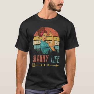 Camiseta Vovó Mulheres Rosie Vintage Retro Decor Vovô