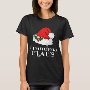 Camiseta Vovó Natal Claus Correspondendo Pajama Santa Hat