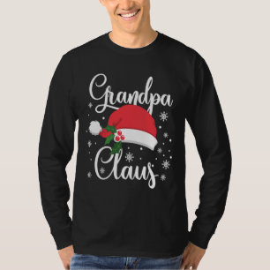 Camiseta Vovô Natal Claus Correspondendo Pajama Santa Hat