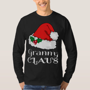 Camiseta Vovó Natal Claus Correspondendo Pajama Santa Hat X