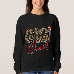 Camiseta Vovó Natal Santa Hat Gigi Claus Leopard Buf
