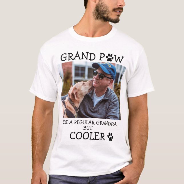 Camiseta Vovô Normal Grand Paw Mas Foto Personalizada Mais  (Frente)