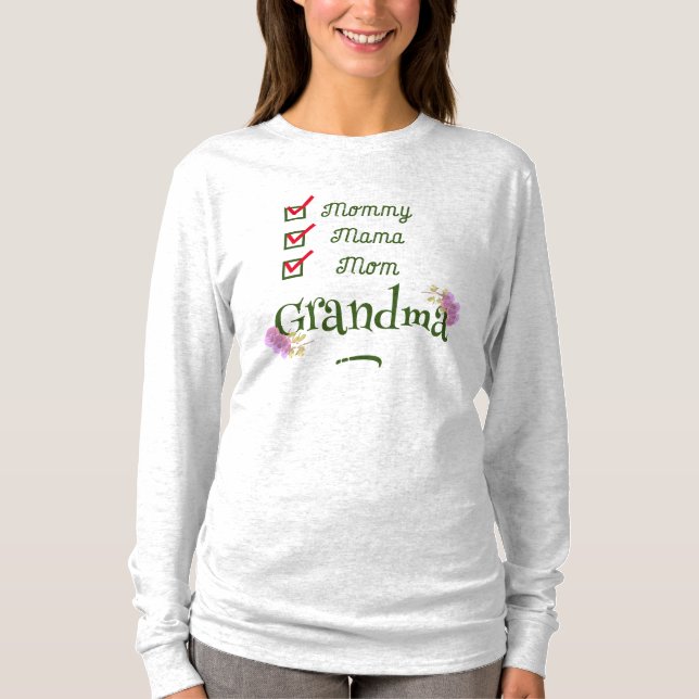 Camiseta Vovó nova e bonita (Frente)
