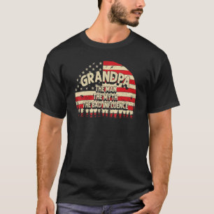 Camiseta Vovô O Homem O Mito Os Maus Influentes Homens Gra