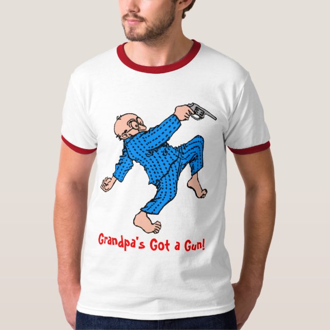 Camiseta Vovô obtido uma arma! (Frente)