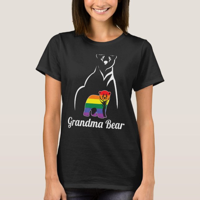 Camiseta Vovó Orgulho gay do Urso Lgbt Avô Lésbico Avô (Frente)