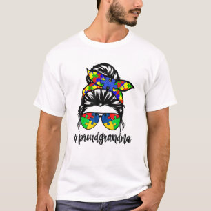 Camiseta Vovó Orgulhosa Autismo Sensibilização Mulheres 