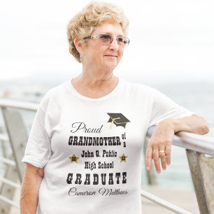 Camiseta Vovó Orgulhosa de Graduação do Nome do Formando